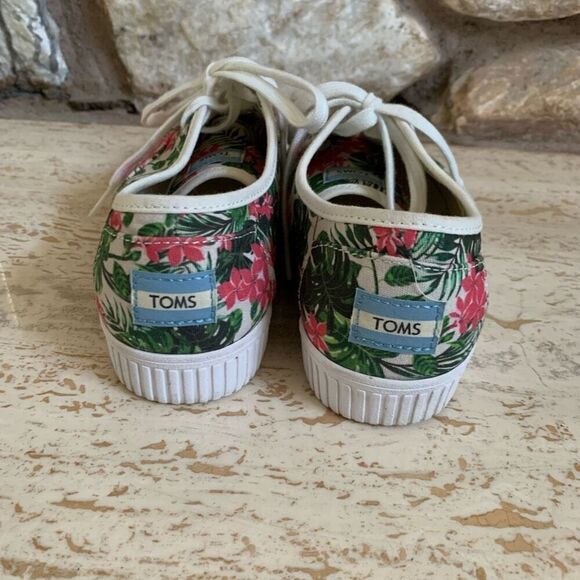 TOMS cordones Indio floral cancas sneaker womens - Picture 7 of 10